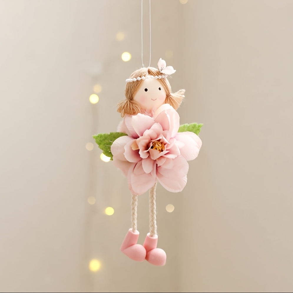 Large Flower Girl Pendant Keychain